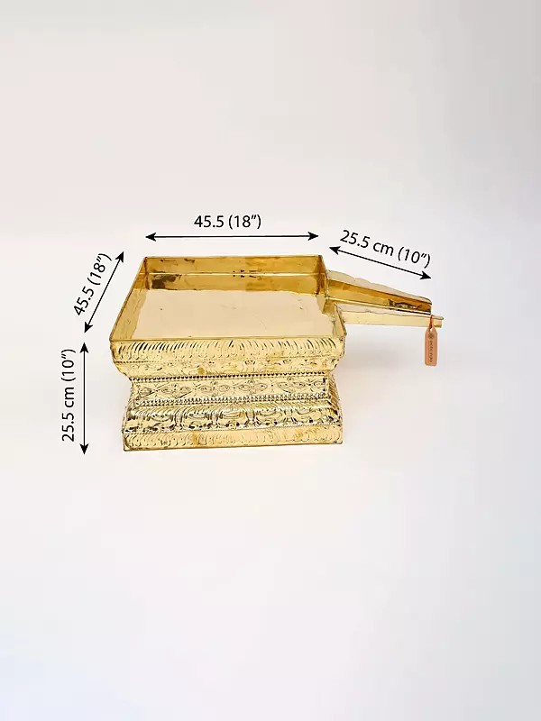 27" Large Abhisheka Patra in Brass | Handmade | Made in India