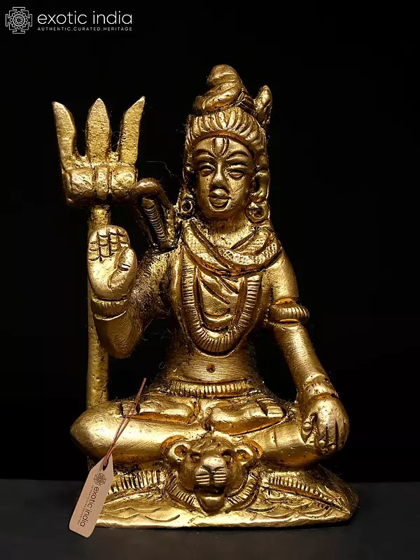 2" Small Size Bhagawan Shiva Brass Idol | Handmade Brass Statue