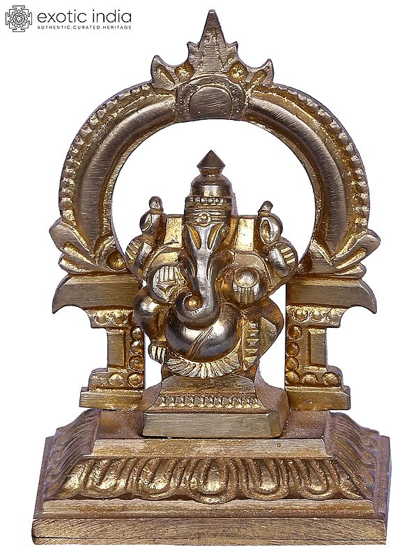 2" Bronze Bhagawan Ganapati Statue with Throne