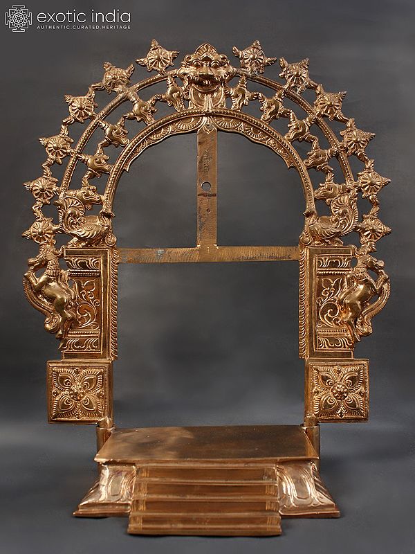 17" Royal Arch Singhasana in Bronze