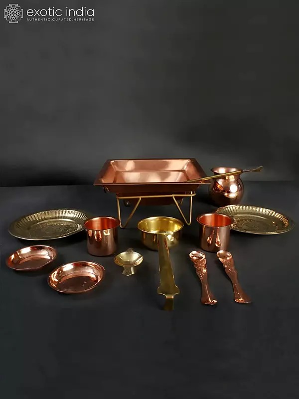 Hindu Ritual Agnihotra Set | Copper and Brass