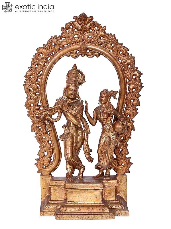 18" Radha Krishna Idol | Madhuchista Vidhana (Lost-Wax) | Panchaloha Bronze from Swamimalai