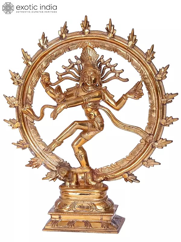 9.5'' Nataraja Statue | Madhuchista Vidhana (Lost-Wax) | Panchaloha Bronze from Swamimalai