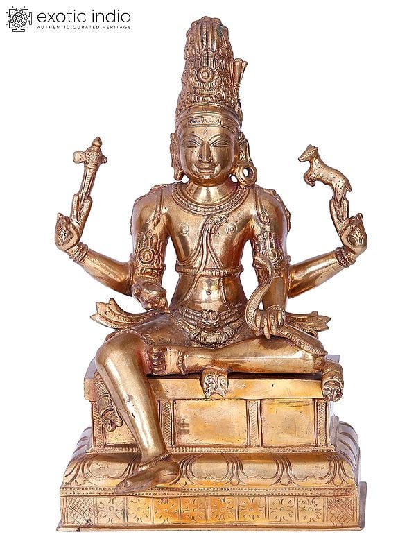 10'' Lord Shiva Panchaloha Bronze Statue from Swamimalai | Madhuchista Vidhana (Lost-Wax)