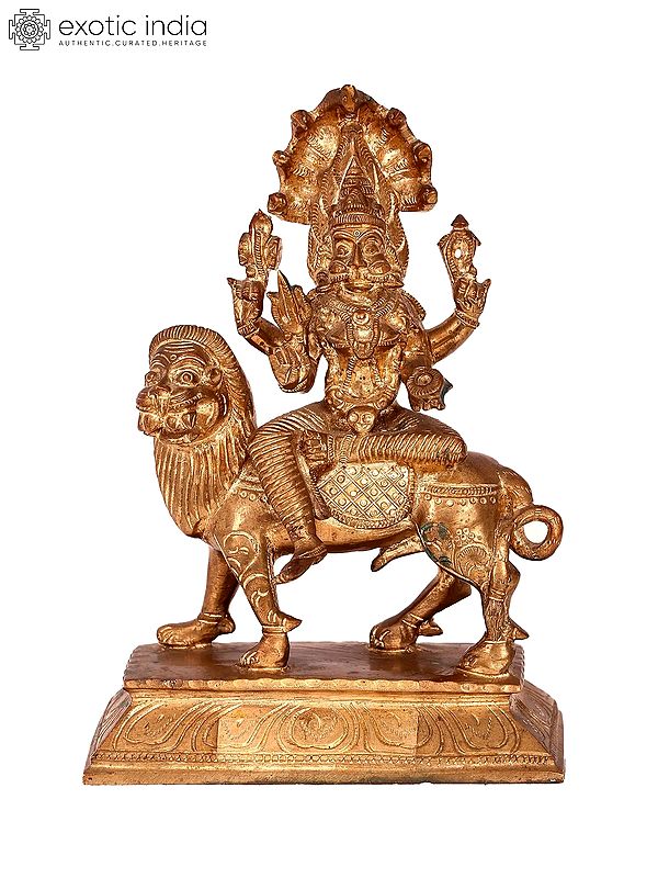 7.5'' Goddess Pratyangira (Atharvana Bhadrakali) | Madhuchista Vidhana (Lost-Wax) | Panchaloha Bronze from Swamimalai