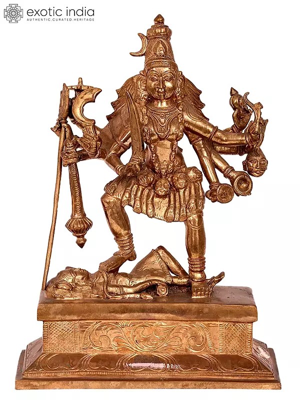 12'' Goddess Kali Statue | Madhuchista Vidhana (Lost-Wax) | Panchaloha Bronze from Swamimalai