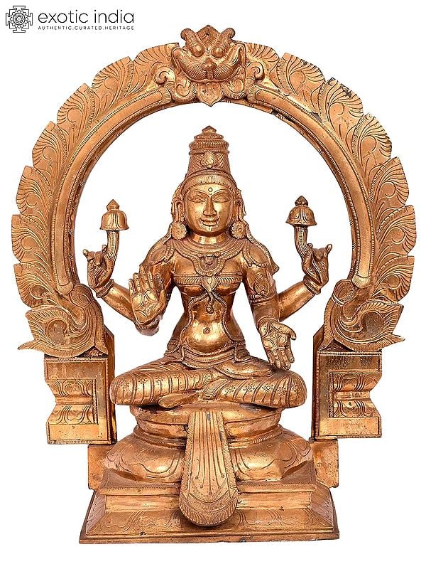 22'' Goddess Lakshmi Panchaloha Bronze Sculpture from Swamimalai