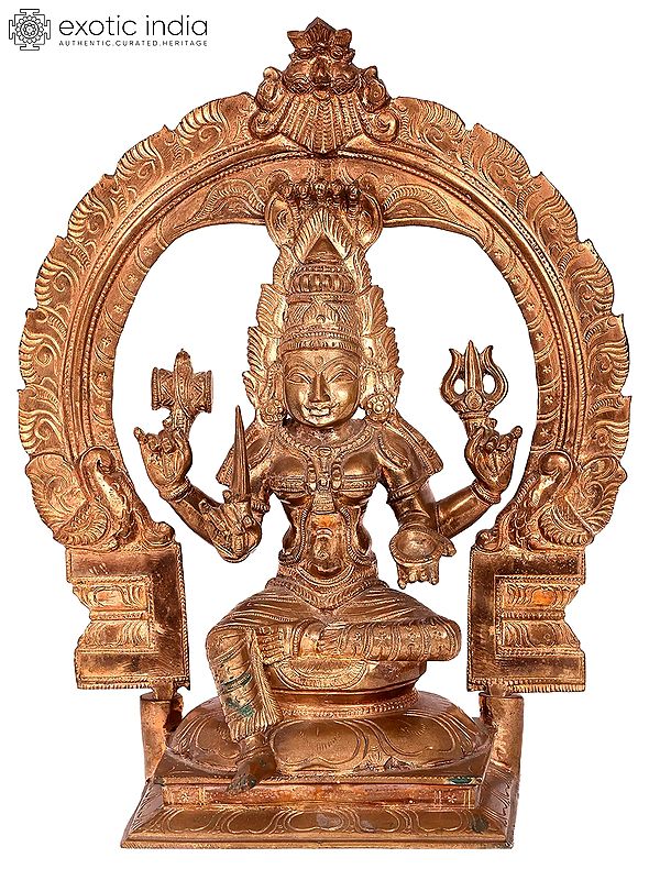 12'' Goddess Mariamman (South Indian Durga) Idol | Madhuchista Vidhana (Lost-Wax) | Panchaloha Bronze from Swamimalai