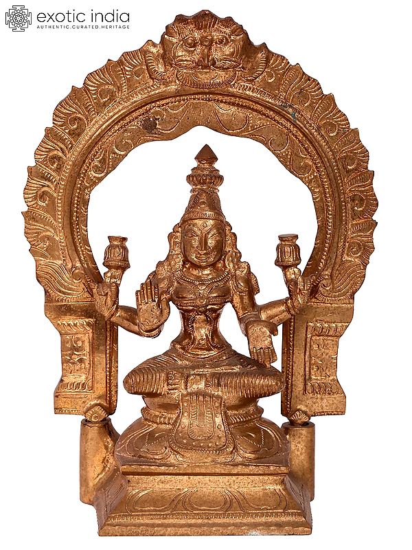 10'' Goddess Lakshmi Bronze Statue | Madhuchista Vidhana (Lost-Wax) | Panchaloha Bronze from Swamimalai