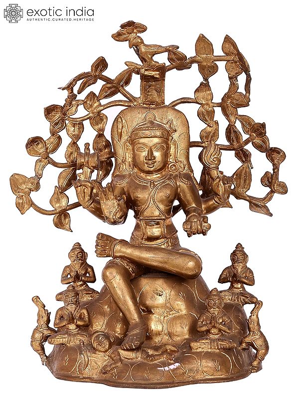 15'' Dakshinamurthy Shiva | Madhuchista Vidhana (Lost-Wax) | Panchaloha Bronze from Swamimalai