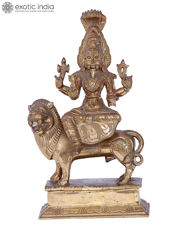 11'' Prathyangira Devi | Madhuchista Vidhana (Lost-Wax) | Panchaloha Bronze from Swamimalai