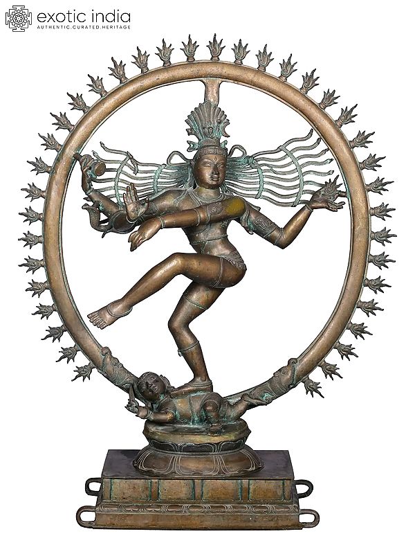 42'' Nataraja Bronze Statue | Madhuchista Vidhana (Lost-Wax) | Panchaloha Bronze from Swamimalai