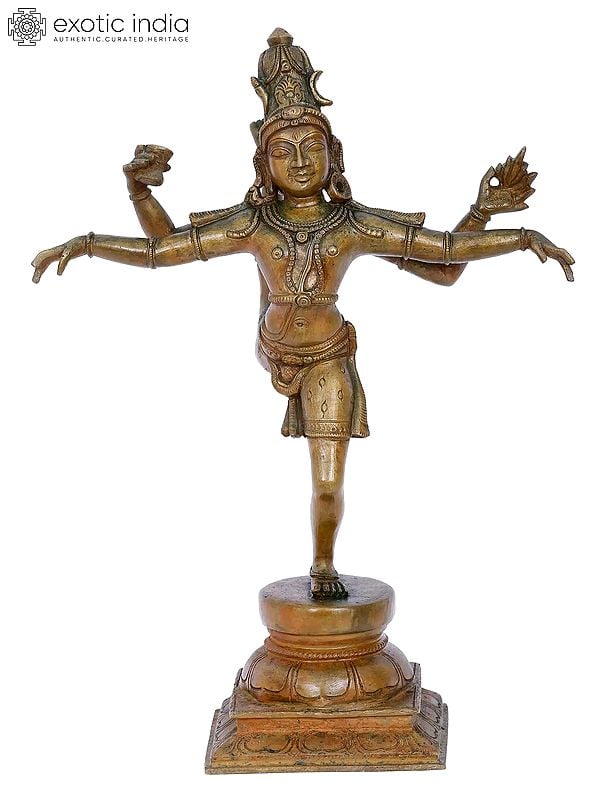 13'' Shiva Tandava | Madhuchista Vidhana (Lost-Wax) | Panchaloha Bronze from Swamimalai