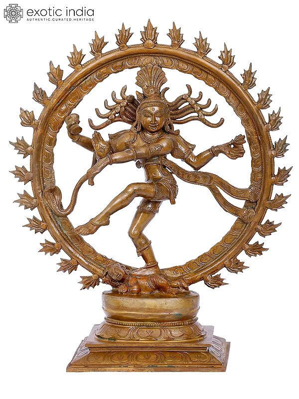 16'' Nataraja Panchaloha Bronze Statue | Madhuchista Vidhana (Lost-Wax) | Panchaloha Bronze from Swamimalai