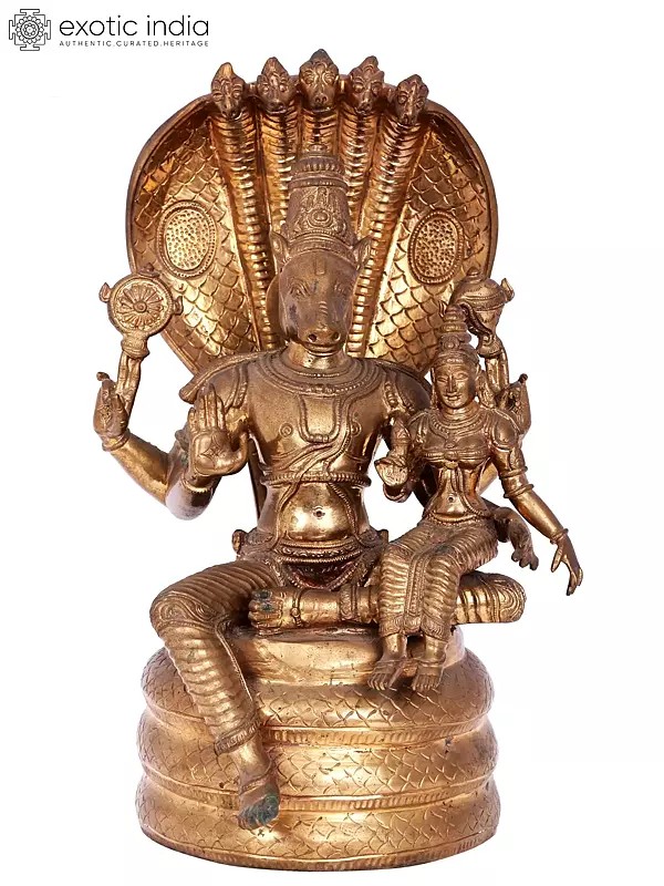 12'' Hayagreeva with Goddess Lakshmi | Madhuchista Vidhana (Lost-Wax) | Panchaloha Bronze from Swamimalai