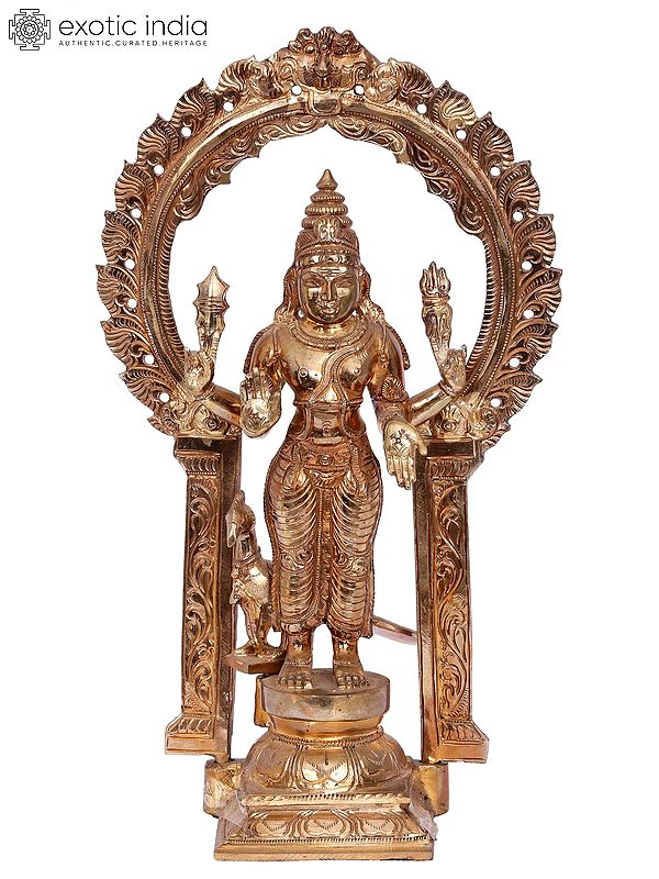 13'' Standing Lord Murugan (Karttikeya) Bronze Idol | Madhuchista Vidhana (Lost-Wax) | Panchaloha Bronze from Swamimalai