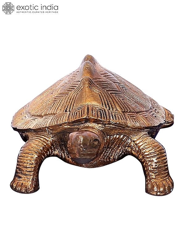 3'' Small Tortoise Bronze Figurine | Madhuchista Vidhana (Lost-Wax) | Panchaloha Bronze from Swamimalai