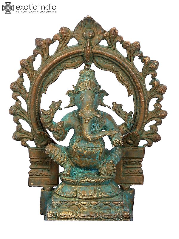 4'' Small Sitting Lord Ganesha | Madhuchista Vidhana (Lost-Wax) | Panchaloha Bronze from Swamimalai