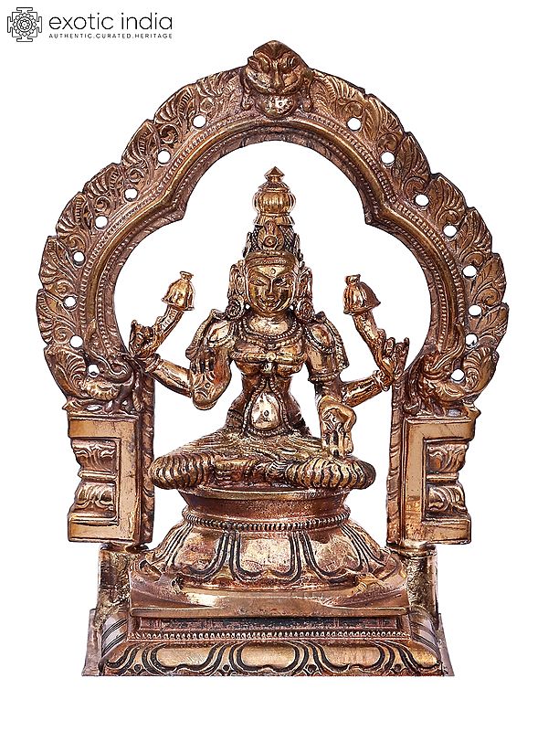 5" Small Goddess Lakshmi | Madhuchista Vidhana (Lost-Wax) | Panchaloha Bronze from Swamimalai