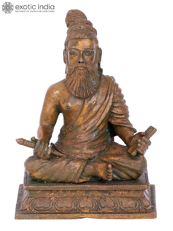 4" Saint Thiruvalluvar | Madhuchista Vidhana (Lost-Wax) | Panchaloha Bronze from Swamimalai