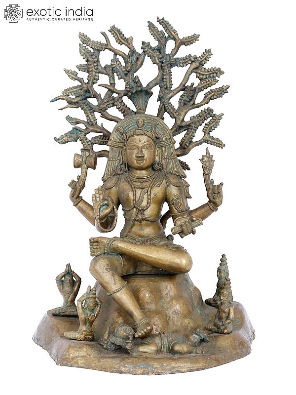 21" Dakshinamurthy Shiva | Madhuchista Vidhana (Lost-Wax) | Panchaloha Bronze from Swamimalai