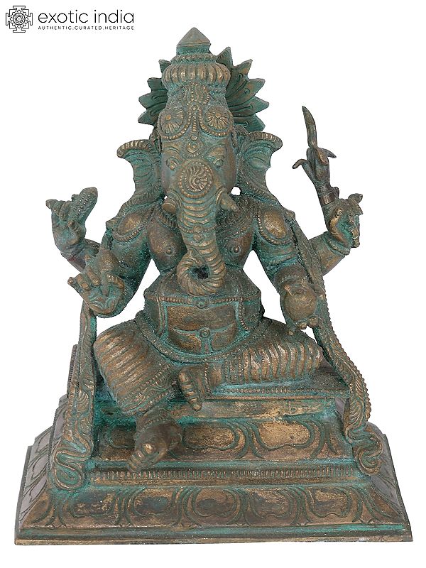 7” Bala Ganapati Bronze Statue | Madhuchista Vidhana (Lost-Wax) | Panchaloha Bronze from Swamimalai