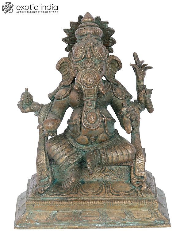 7" Bala Ganapati Bronze Statue | Madhuchista Vidhana (Lost-Wax) | Panchaloha Bronze from Swamimalai