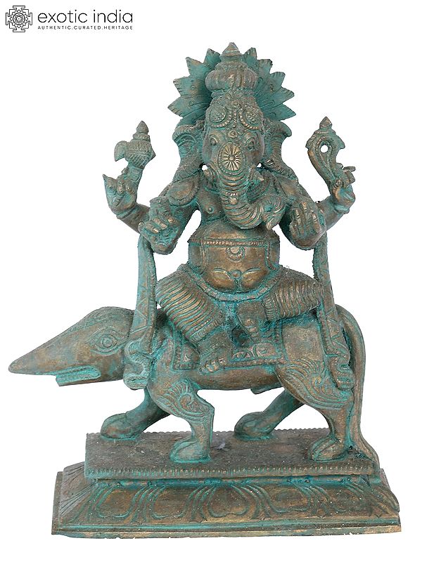 7" Ekakshara Ganapati Bronze Statue | Madhuchista Vidhana (Lost-Wax) | Panchaloha Bronze from Swamimalai