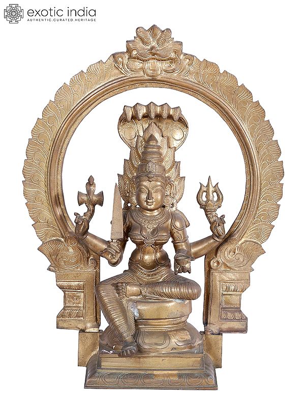 29'' Goddess Mariamman (South Indian Durga) | Madhuchista Vidhana (Lost-Wax) | Panchaloha Bronze from Swamimalai