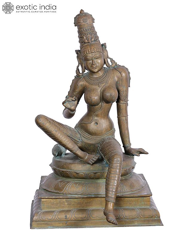 29'' Devi Uma Statue | Madhuchista Vidhana (Lost-Wax) | Panchaloha Bronze from Swamimalai