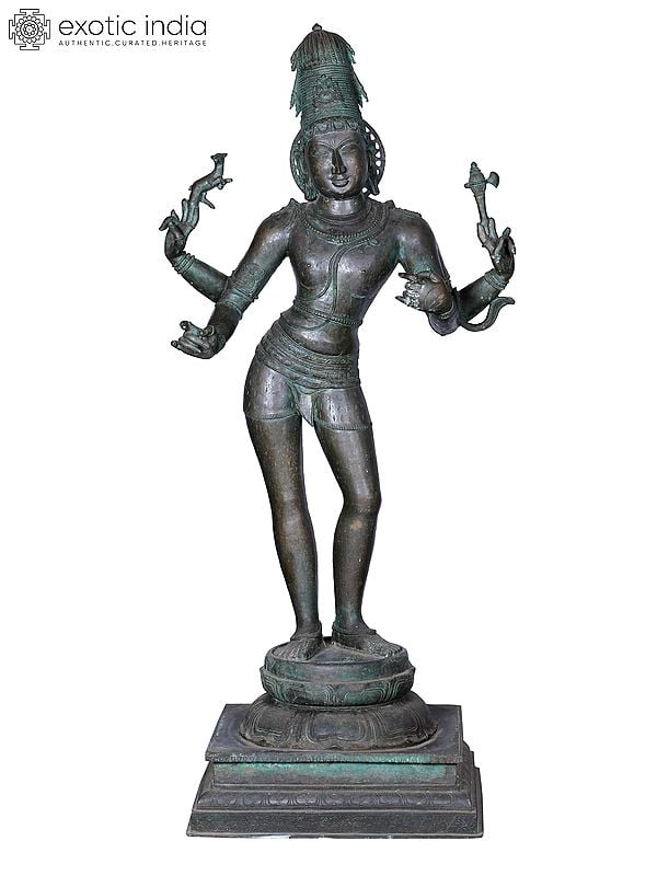 51'' Lord Pashupatinath (Sivan) | Madhuchista Vidhana (Lost-Wax) | Panchaloha Bronze from Swamimalai