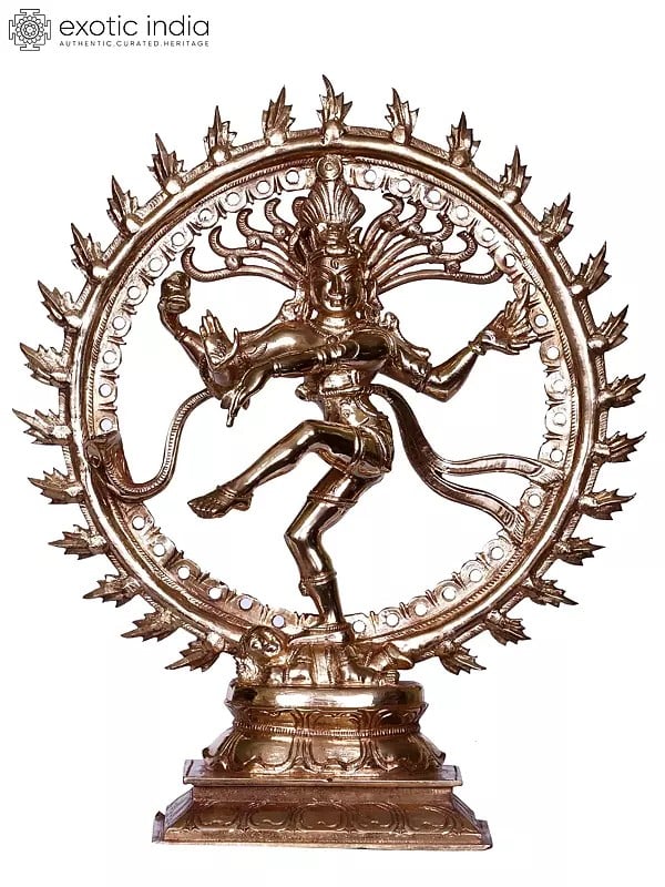 9'' Lord Nataraja Bronze Statue Inside Fire Arch