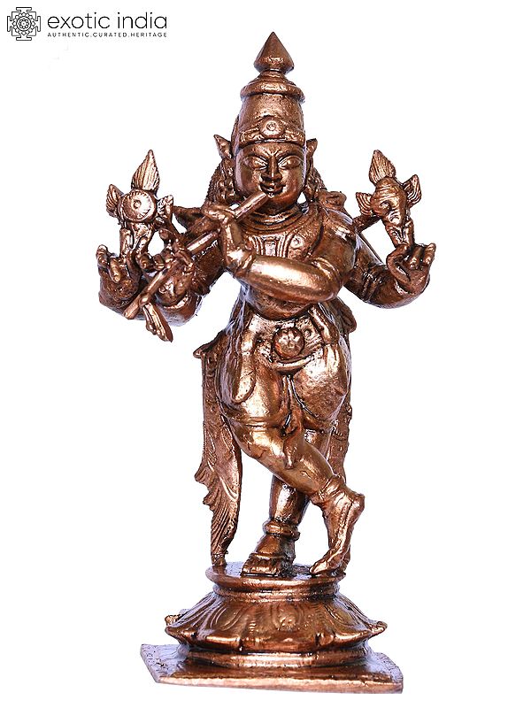 4'' Venugopal Krishna Bronze Statue | Small Bronze Idol