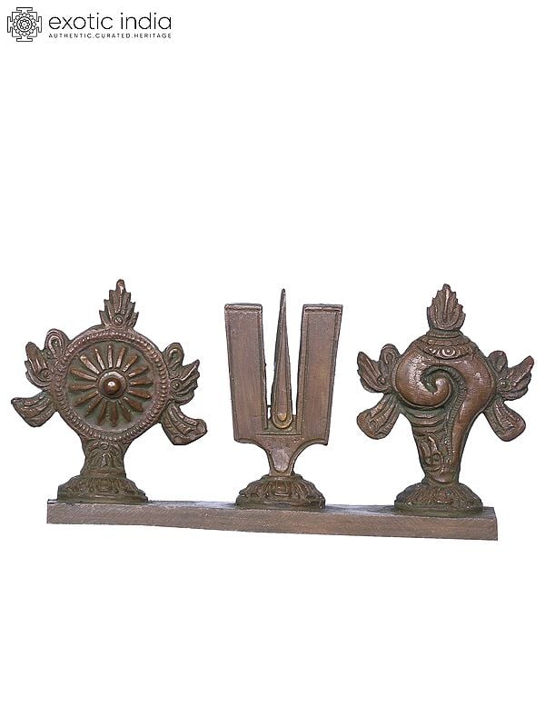 5'' Shankha Tilak and Chakram Vaishanava Symbol | Bronze Statue