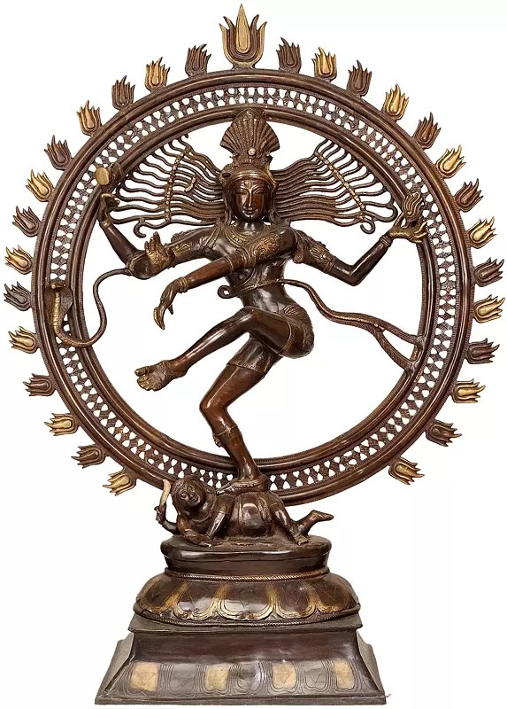42" Incomparable Tanjore Nataraja Brass Idol | Handcrafted Indian Statues