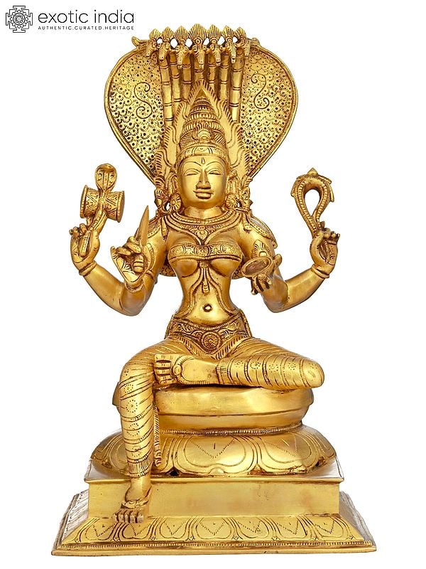 19" Goddess Mariamman Brass Sculpture | Indian Handcrafted Idol