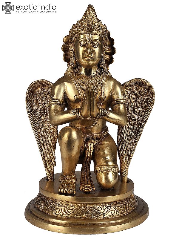 9" Vedic Vision of Garuda In Brass | Handmade | Made In India