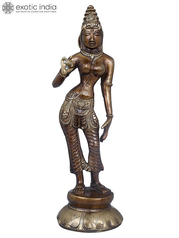 10" Devi Parvati In Brass | Handmade | Made In India