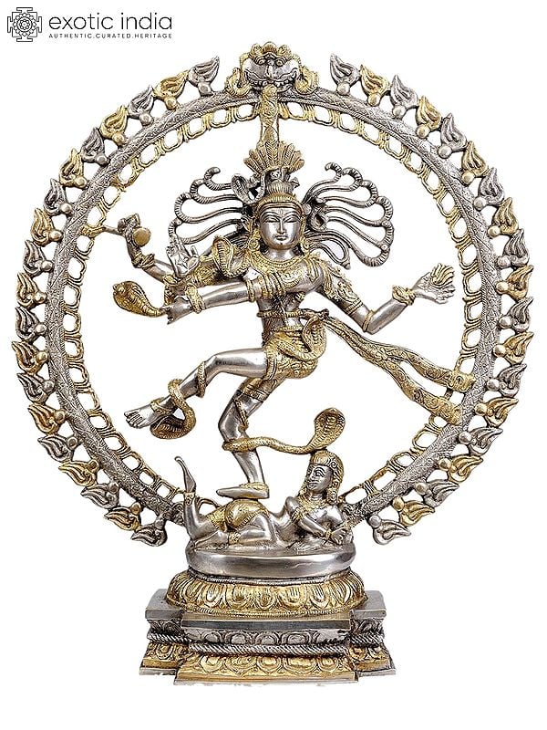 20" Lord Shiva as Nataraja Brass Sculpture | Handmade Brass Figurine | Made in India