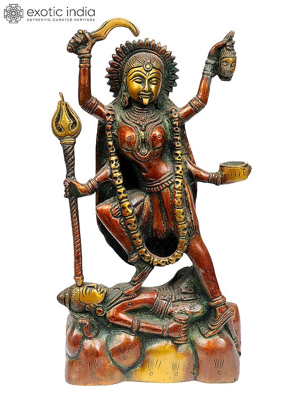 8" Goddess Kali In Brass | Handmade | Made In India