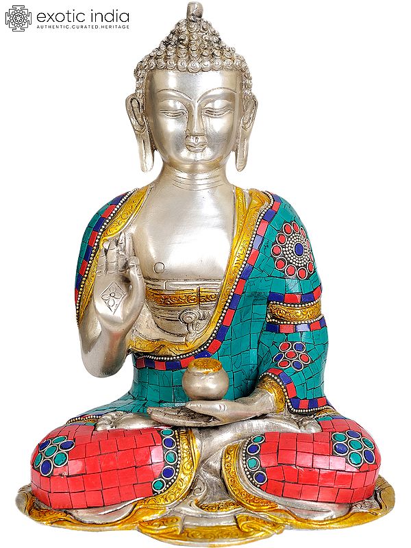 10" Brass Shakyamuni Buddha Statue Preaching His Dharma | Handmade | Made in India