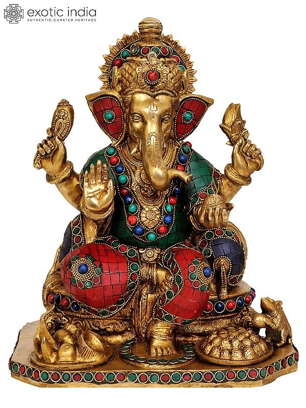 12" Bhagawan Ganesha Brass Statue | Handmade | Made in India