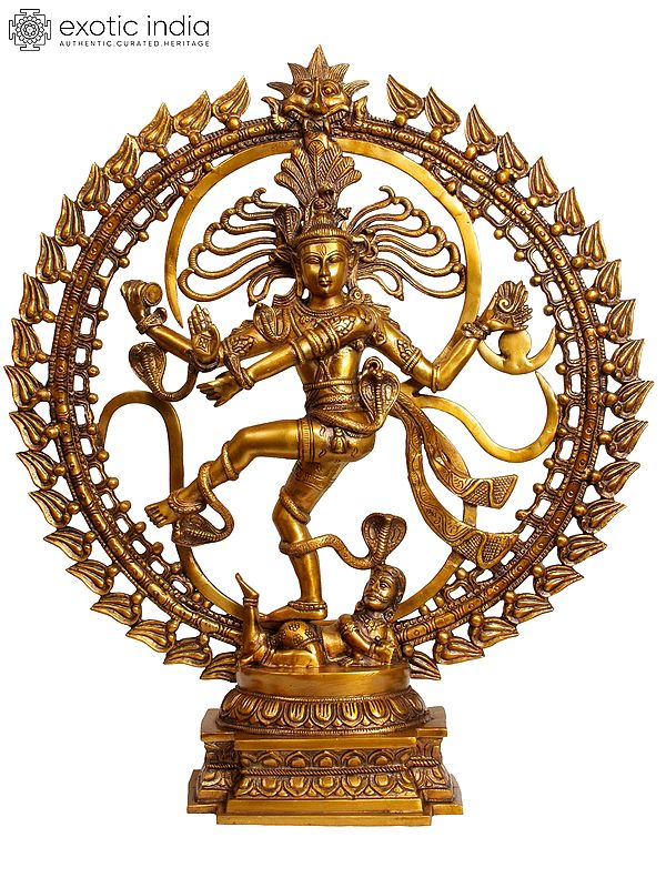 25" Om Nataraja Brass Sculpture | Handmade | Made in India