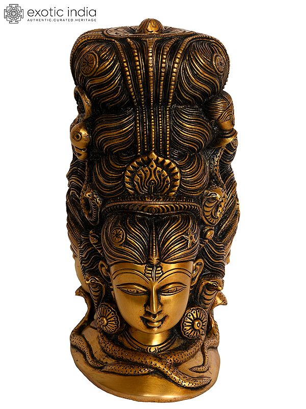 8" Mukhalingam (Parvati on Rear Side) In Brass | Handmade | Made In India