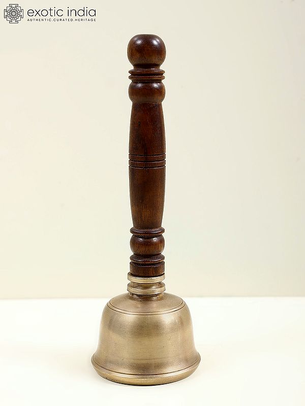 7" Brass Handbell with Wooden Handle