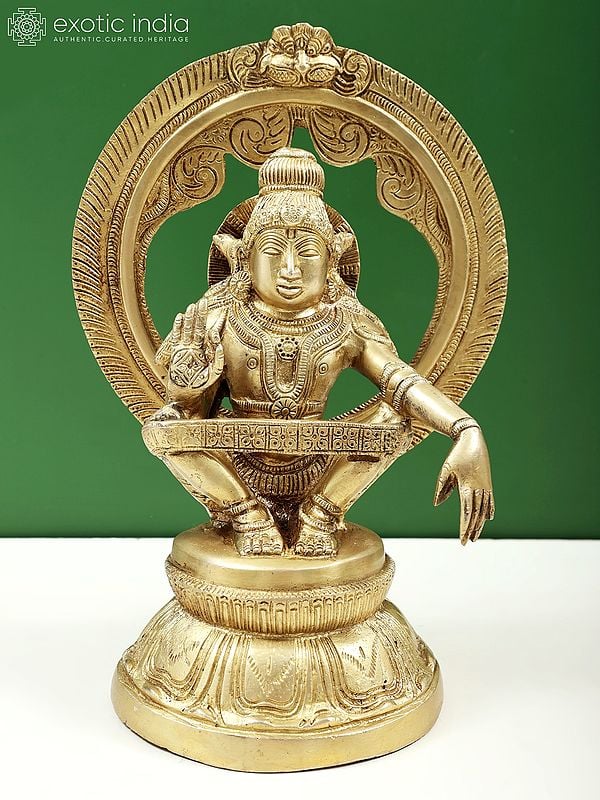 The Offspring of Shiva and Vishnu (Lord Ayyappa with Circular Prabhavali)