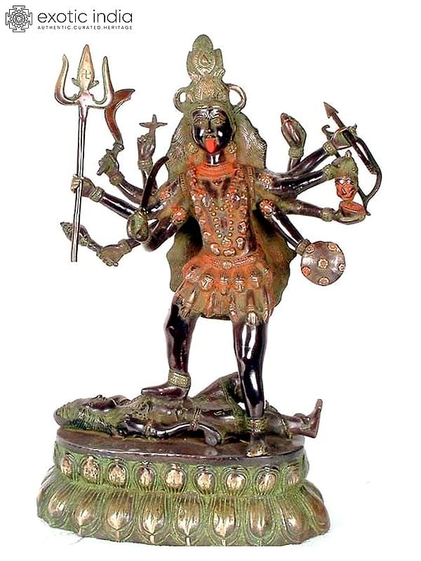 21" Mahakali - The Cosmic Form of Goddess Kali In Brass | Handmade | Made In India