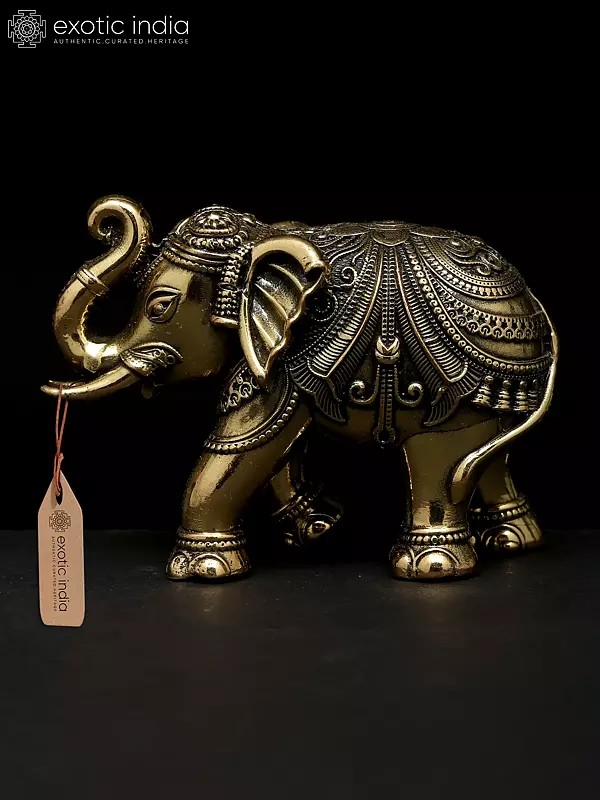 Small Decorative Brass Elephant Statue