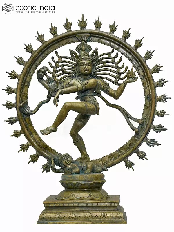 18" Nataraja - Dancing Lord Shiva | Madhuchista Vidhana (Lost-Wax) | Panchaloha Bronze from Swamimalai