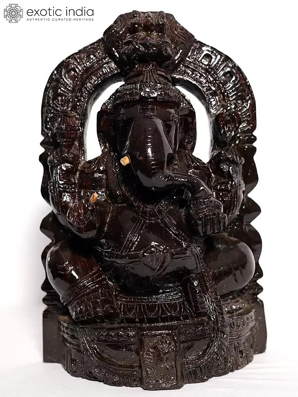 16" Wood Statue Of Ganapati Bappa | Handmade Rosewood Figurine